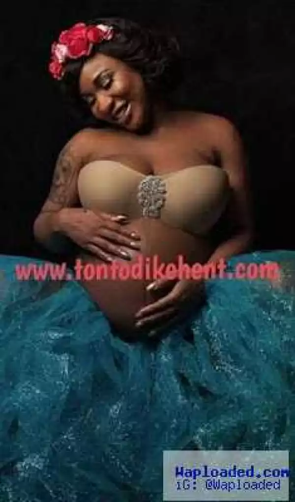 Nollywood Actress, Tonto Dike, Welcomes New Born Baby, Shares Pic Of Her Bare Baby Bump